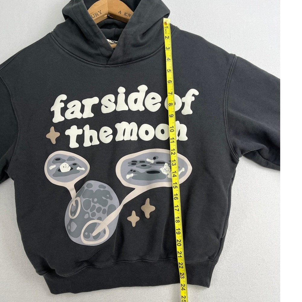 Broken Planet Far Side Of The Moon Hoodie Size M Carbon Grey Puff Print Medium - Picture 7 of 9